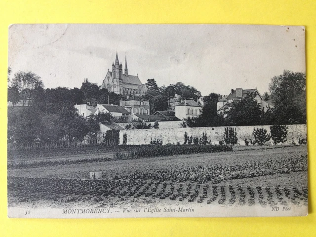 cpa de 1907 MONTMORENCY VUE sur l'ÉGLISE SAINT MARTIN Jardins à Gaston LACUEILLE