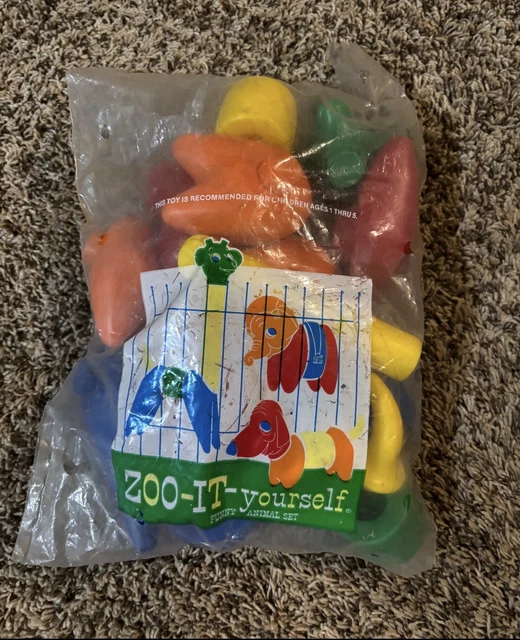 1966 TUPPERWARE TOY Zoo-It-Yourself Sealed Bag w Dog Giraffe Elephant  TupperToy $75.00 - PicClick
