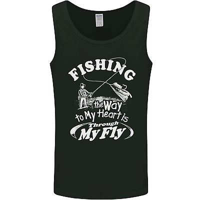 Fishing the Way to My Heart Funny Fisherman Mens Vest Tank Top