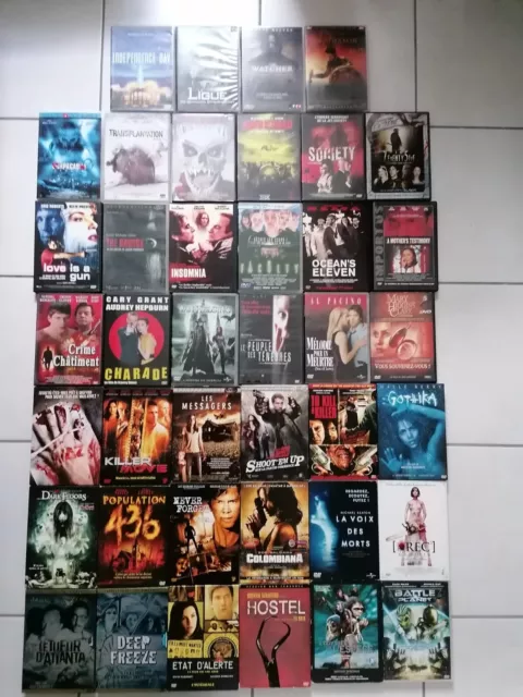 Lot 40 films DVD HORREUR, ÉPOUVANTE, GORE, THRILLER, POLICIER, SUSPENSE, FICTION