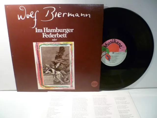 LP,  Wolf Biermann, Im Hamburger Federbett, 1983, Textinnersleeve, Mint-