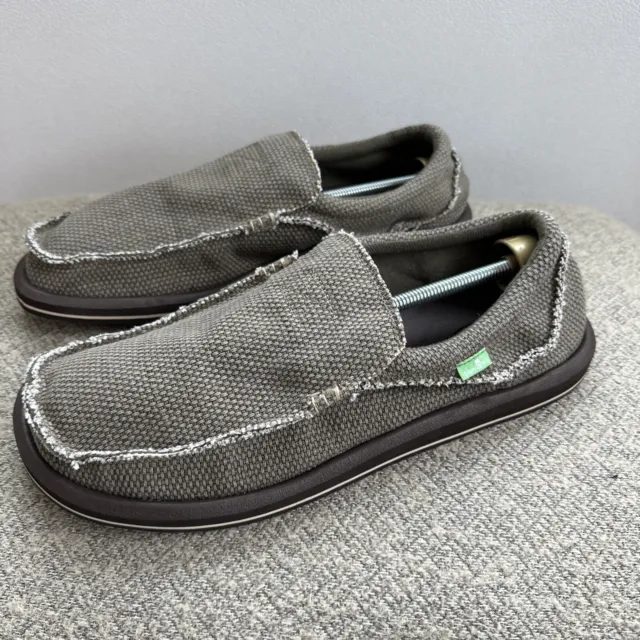 Men's Shoes Sanuk CHIBA Slip On Sidewalk Surfers Loafers SMF1047 BLACK
