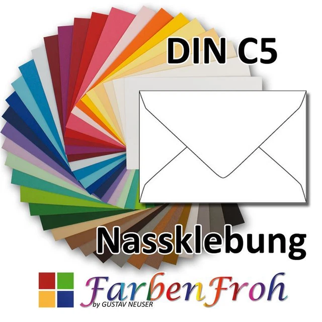 Enveloppes C5 Orange Neuser FarbenFroh 229 X 154 Mm - 50 Unités à Colle Humide