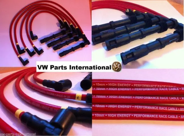 for VW Golf MK3 2.0 16v ABF Blue Red Performance 10mm Ignition Leads Ibiza Pa...
