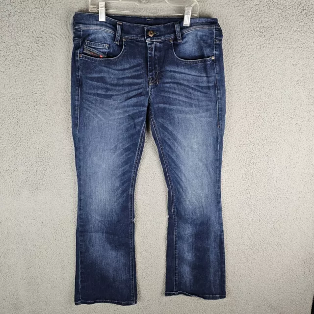 Diesel Louvboot Slim-Bootcut Women Blue Jeans Wash 0034T Stretch Size 31x30
