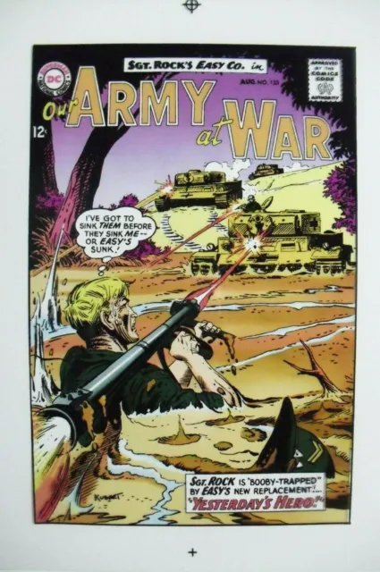 Production Art color OUR ARMY AT WAR #133 cover, JOE KUBERT art
