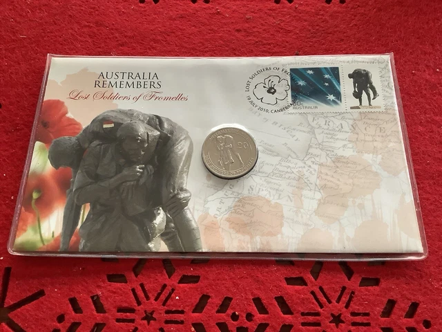 2010 20c Australia Remembers - Lost Soldiers Of Fromelles Coin In Card - Foto 5