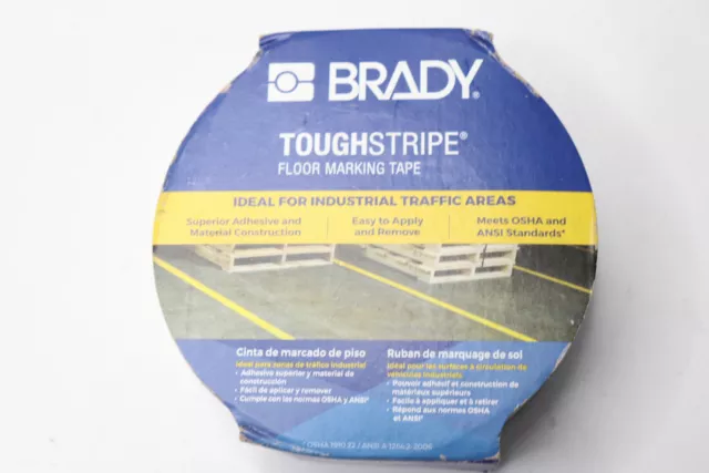 Brady ToughStripe Nonabrasive Floor Marking Tape 2" Width x 100' Length 104311