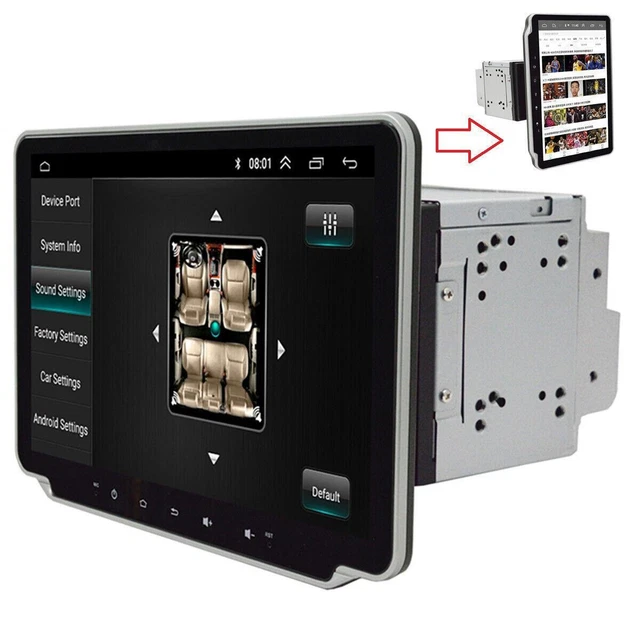 10.1in 2DIN Android 9.1 Quad Core GPS 16G Rotatable Car MP5 Player Stereo Radio