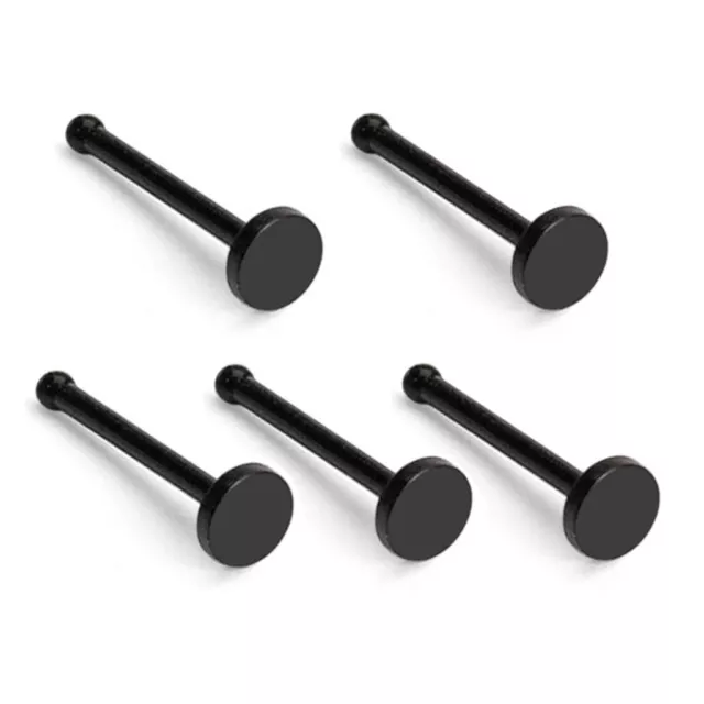 5 Pc 20g Black BioFlex Acrylic Flat Top Nose Retainers Nose Studs Ring Piercing