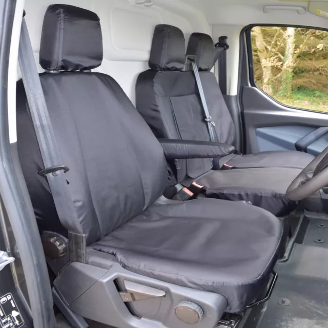 Ford Transit Custom EXTRA Heavy Duty 900d Tailored Seat Covers Black 2012-2022