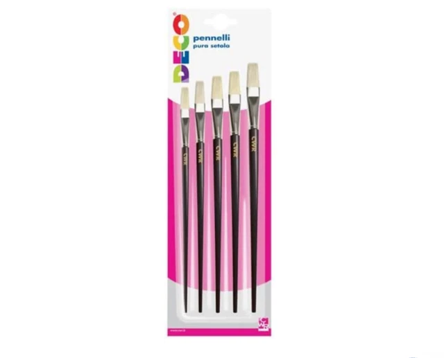 Pennelli pittura per dipingere blister 5 pezzi setole piatte misure assortite