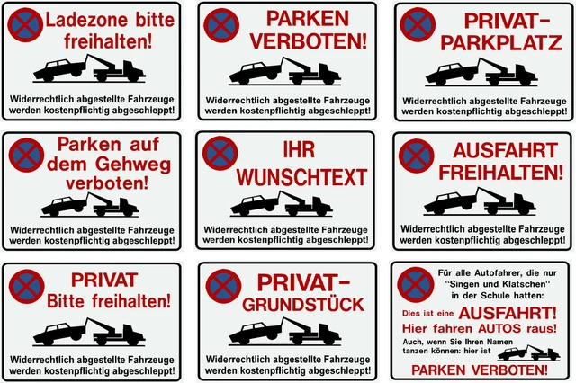 Plaque émaillée Stationnement Interdit - Sortie De Garage | Au Temps Qui Passe