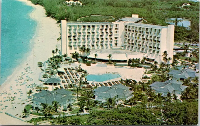 Paradise Island Hotel & Villas Nassau Bahamas Birds Eye View Chrome Postcard