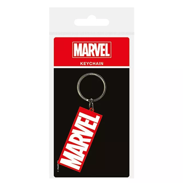 Genuine Marvel Comics Logo Rubber Keyring Key Fob Keychain Red and White 2