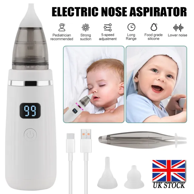 Nasal Aspirator Baby, Electric Baby Nose Unblocker with 3 Suction Infant  Toddler