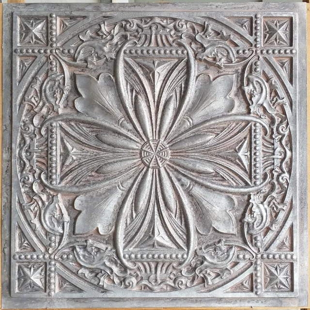 Suspended Ceiling tile faux tin weathered iron decor wall panels PL10 10pcs/lot