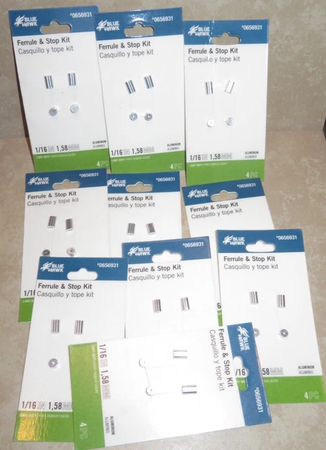 Lot of 10 Blue Hawk Ferule and Stop Kit 1/16" 0656931 New