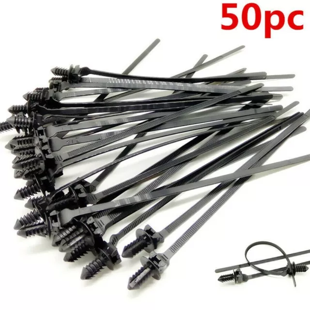 50 x serre-câbles clips en nylon métier à tisser collier de tuyau fixation fermeture à glissière 2