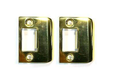 2 Pack Decorlux Solid Brass 2-1/4" Door Strike Plate Striker PVD POLISHED BRASS