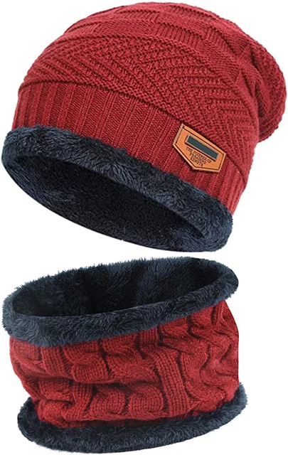 Gorro Para Hombre Gorros De Invierno Hombres Para El Frio Con Bufanda Punto new 10