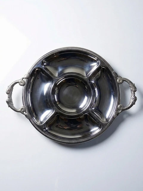 Plateau De Service Ancien Jean Couzon - Inox 18/10, Poignées, Vintage 1980, Motif Poisson