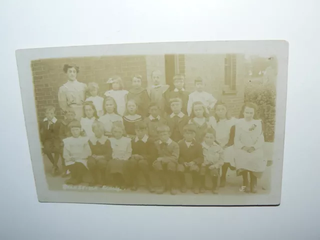 Stansfield School Real Photo Postcard near Bury St Edmunds & Sudbury Suffolk