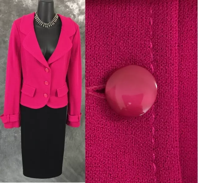 BEAUTIFUL St John jacket knit pink suit blazer size  14