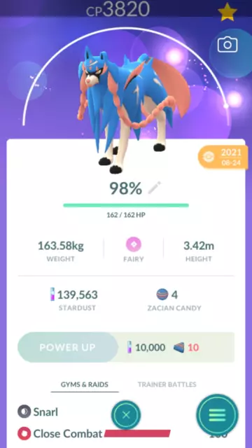 Pokemon Trade GO - Zekrom Level 40 for PVP Master League