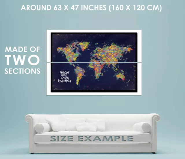 88877 Colour Your World Beautiful Map Wall Print Poster AU