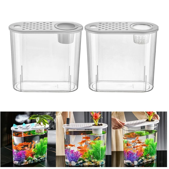 Aquaponic Planter Basket Aquarium Plants Growing System, Clear Tank Table