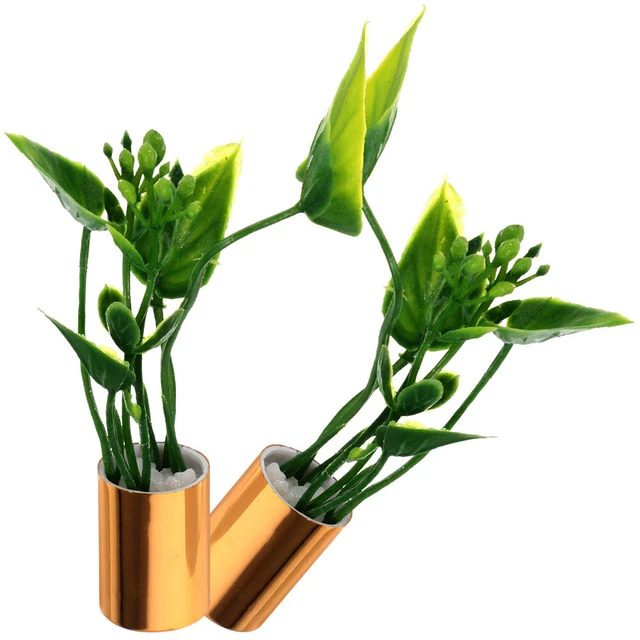 2 Pcs Role Pretend Playset Toy Dollhouse Potted Plants Decorations