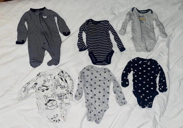 Newborn Boy Onesies Sleep Lot Size NB Carters Cat & Jack Gerber
