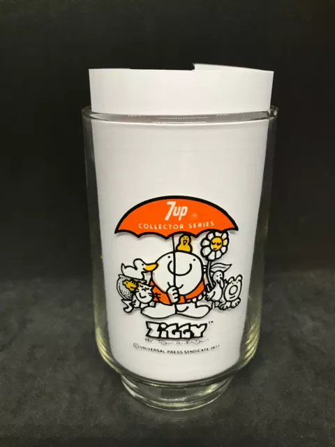 Vintage 1977 7up Collector Series Ziggy Here’s to Good Friends Glass