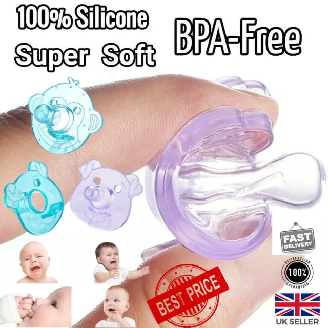 Soft Flexible Orthodontic Baby Dummy Pacifier 100% Silicone Teat Nipple Soother