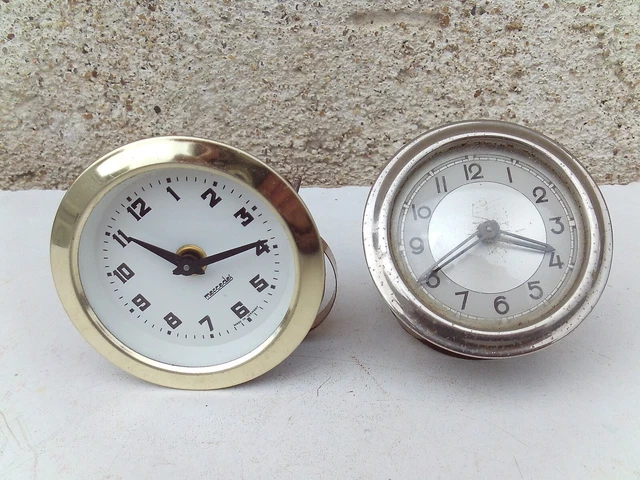 2 Horloges Voiture Quartz Aoreun - 4cm Avec Clip Ventilation Et Adhésif