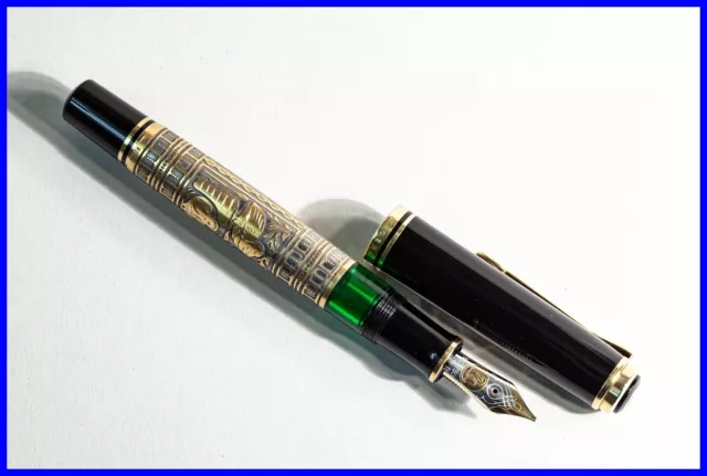 1992-93 925 Silber OLd Style PELIKAN M910 Toledo OB 18C Gold P/F Feder W.GERMANY