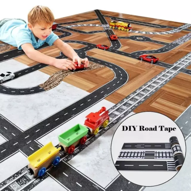Road Tape Kids Toys Car Adhesive Removable Play Room Track Train Floor K5G5