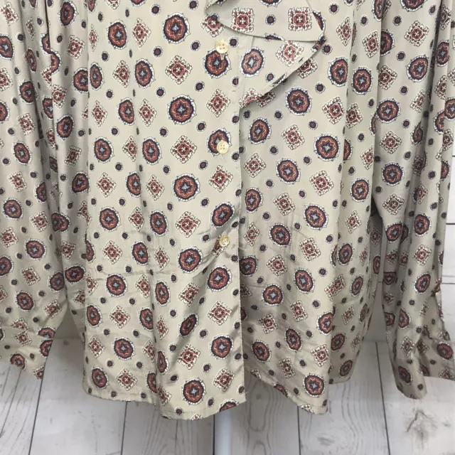 VINTAGE ALFRED DUNNER Womens Top Button-Down Beige Size 16 80s Long ...