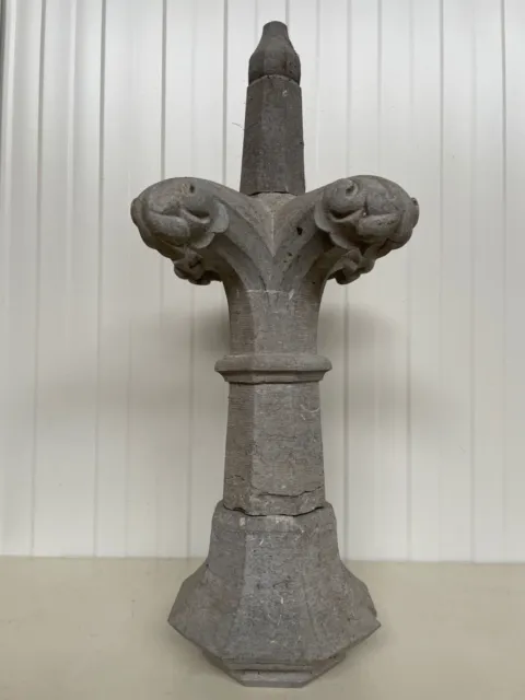 SALE !!! Exceptional French Gothic Revival Blue Stone carved church Finial