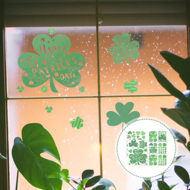 8 Sheets Irisches Festival Wandtattoo Patricks Day Dekor Glasaufkleber Yingschi