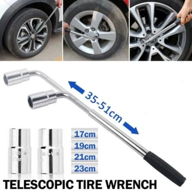 Extendable Wheel Brace Wrench Telescopic 17 19 21 23MM Car Van Socket Tyre Nut