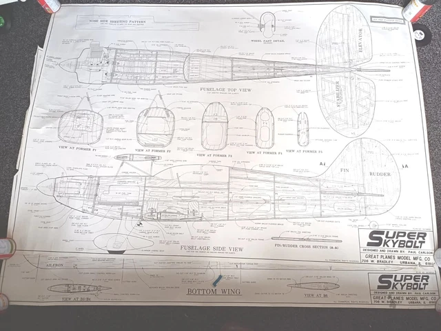 SUPER SKYBOLT BIPLANE MODEL PAPER BUILD PLANS ONLY GREAT PLANES 2 ...