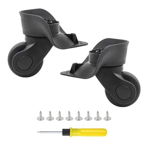 BQLZR 9.1cmx10.7x4.9cm Black Plastic Bricolage Gauche et droit Bagages Roues ...