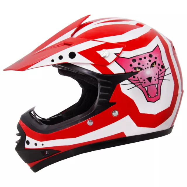 ZORAX X17 Kids Youth Junior Motocross Helmet Motorbike Quad Boy Girl Red White