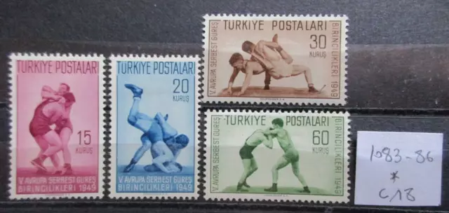 TURQUIE timbres N° 1083 à 1086 neuf * cote 18 € en bon état lot JM86