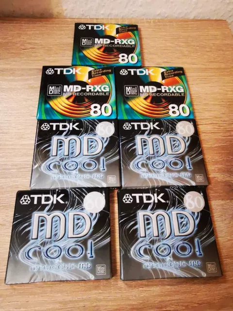 3 Stk. TDK MD-RXG MD+4STK. TDK MD COOL Recordable 80 / MiniDisc Neu