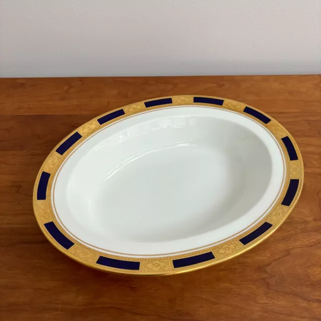 Vintage Aynsley Empress Cobalt China, 10" Oval Vegetable Serving Bowl