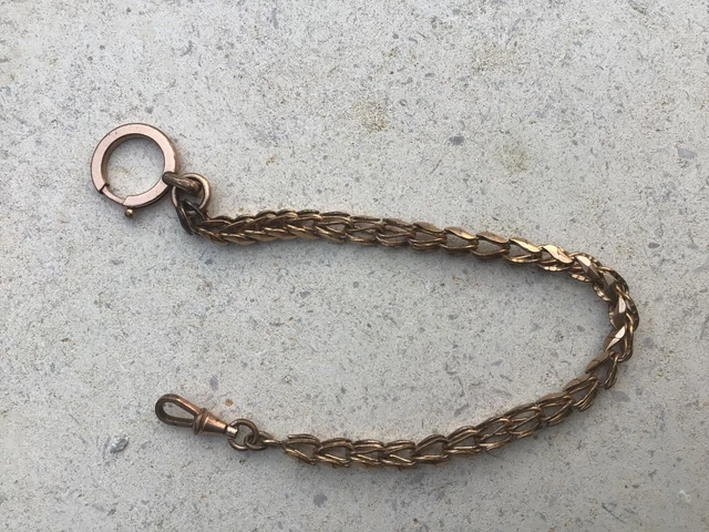 Ancienne Chaîne De Montre à Gousset Femme En Laiton Doré - Occasion - Vintage