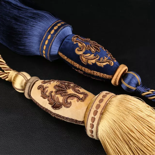 1 pair curtain tieback luxury high class European tassel rope tie tape back N098